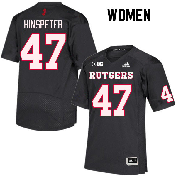 Women #47 Timmy Hinspeter Rutgers Scarlet Knights College Football Jerseys Stitched Sale-Black